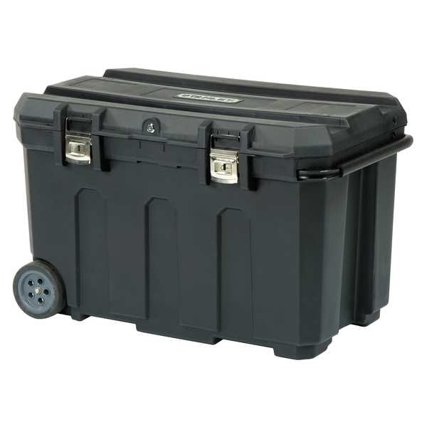 Stanley Mobile Tool Chest, 24 Gallon, 30" W x 19" D x 19" H, Plastic, Black, Tote Tray, 2 Compartments - 029025R