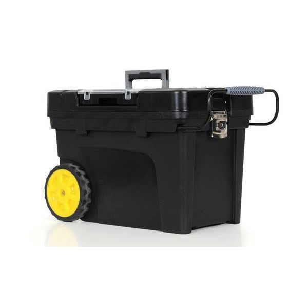 Stanley Rolling Contractor Chest, Plastic, Black, 24 in W x 15 in D x 16-1/2 in H - 033026R