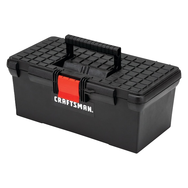 Craftsman Tool Box, Plastic, Black, 16 in W x 8-1/2 in D x 6-1/2 in H - CMST16005