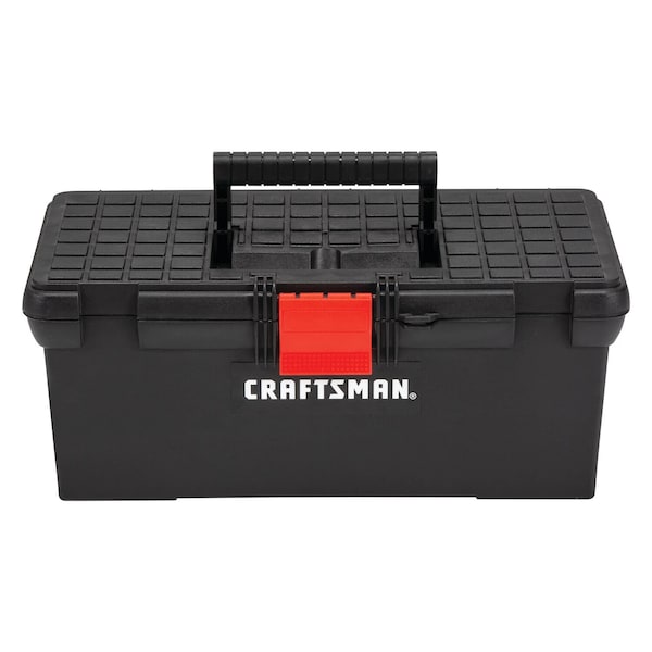 Craftsman Tool Box, Plastic, Black, 16 in W x 8-1/2 in D x 6-1/2 in H - CMST16005