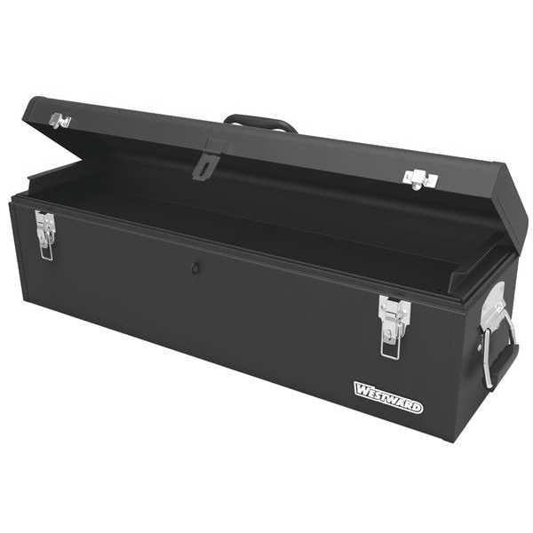 Westward WESTWARD Tool Box, Steel, Black, 30 in W x 7 in D x 9 in H - 44ZJ88