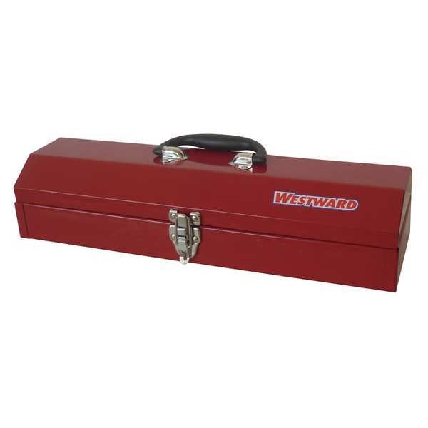 Westward WESTWARD Tool Box, Steel, Red, 19 in W x 6 in D x 4 in H - 36Y010