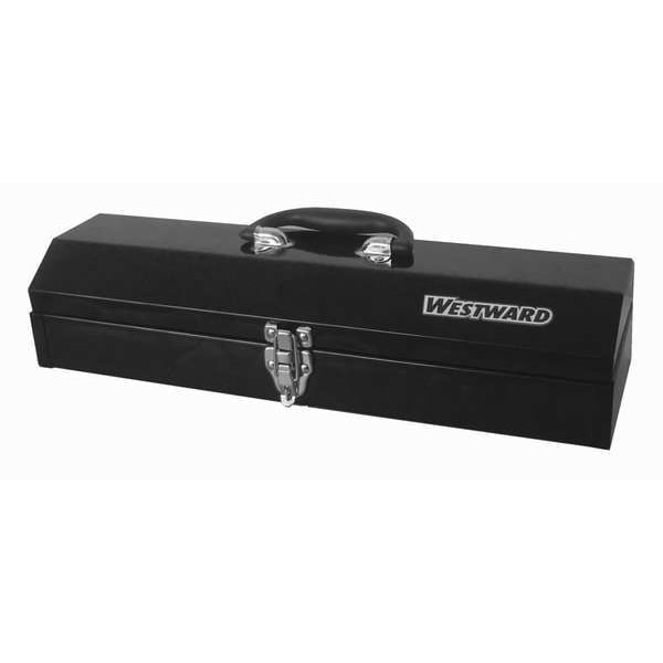 Westward WESTWARD Tool Box, Steel, Black, 19 in W x 4 in D x 6 in H - 44ZJ85