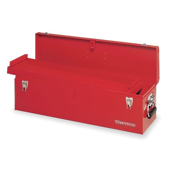 Westward WESTWARD Tool Box, Steel, Red, 30 in W x 8 in D x 9 in H - 10J164