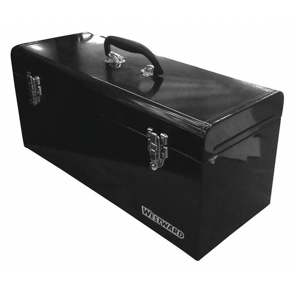 Westward WESTWARD Tool Box, Steel, Black, 24 in W x 8 in D x 9 in H - 44ZJ86