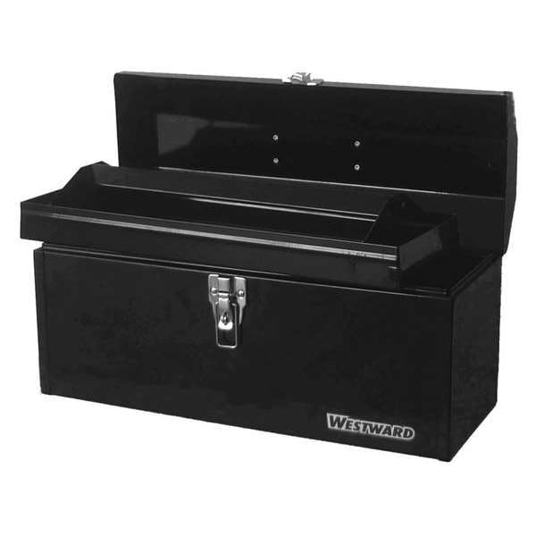 Westward WESTWARD Tool Box, Plastic, Steel, Black, 20 in W x 8 in D x 8 in H - 44ZJ90