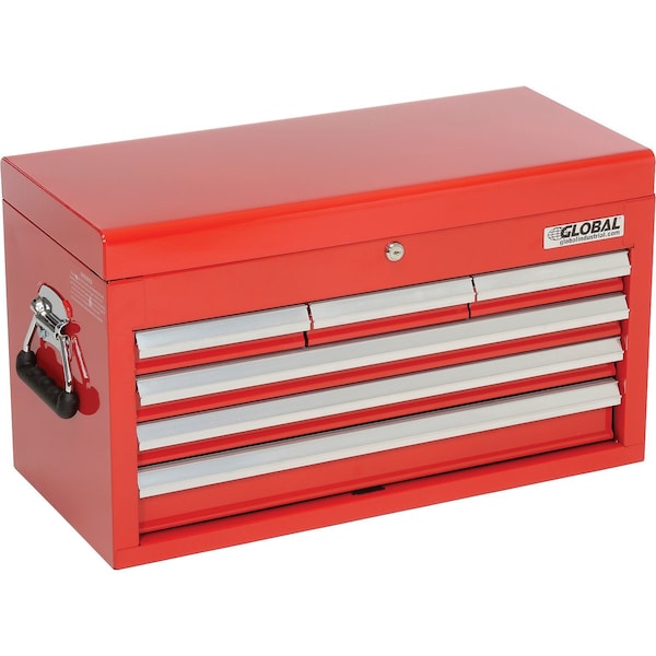Global Industrial Tool Chest, 6 Drawer, Red, Steel, 12 in D x 14-3/4 in H - 535365