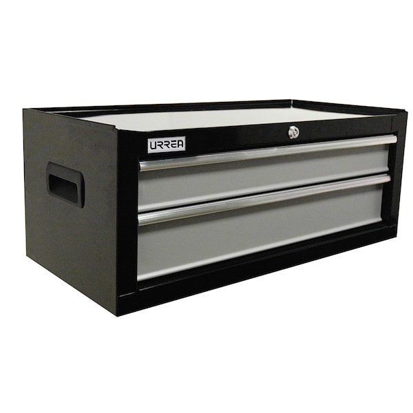 Urrea H-Series Tool Cabinet, 2 Drawer, Black, Steel, 27 in W x 8 in D x 12 in H - H27I2