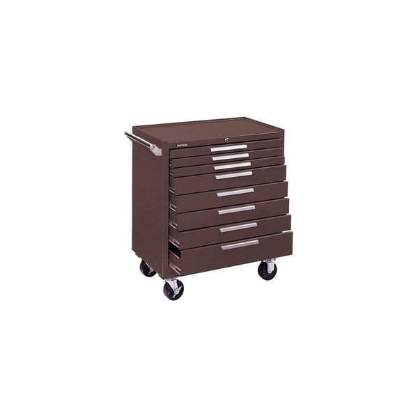 Kennedy K2000 Series Roller Cabinet, 8 Drawer, Brown, 34 in W x 20 in D x 40 in H - 348XB