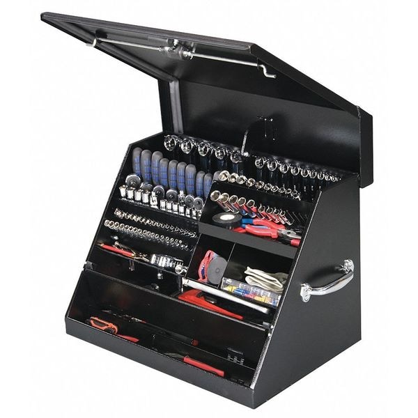 Montezuma Triangle Top Chest, Black, Steel, 26-3/4 in W x 18 in D x 18-1/2 in H - MZ-SE250B