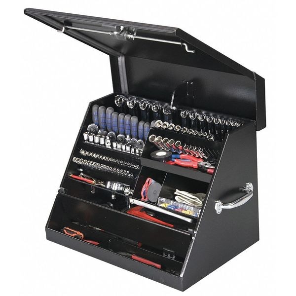 Montezuma Triangle Top Chest, Black, Steel, 26-3/4 in W x 18 in D x 18-1/2 in H - MZ-SE250B