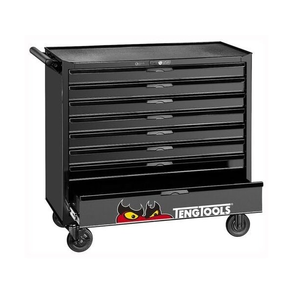 Teng Tools Roller Cabinet Tool Box Workstation, 8 Drawer, Black, 37 in W - TCW208NBK1