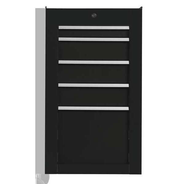 Proto 550S Series Tool Cabinet, 5 Drawer, Black, Steel, 19 in W x 25-1/4 in D x 34 in H - J551934-5BK-SC