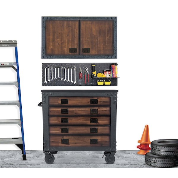 Duramax Garage Storage Combo Set, Brown/Gray, Steel, Wood, 36 in W x 20 in D - 2TCWC