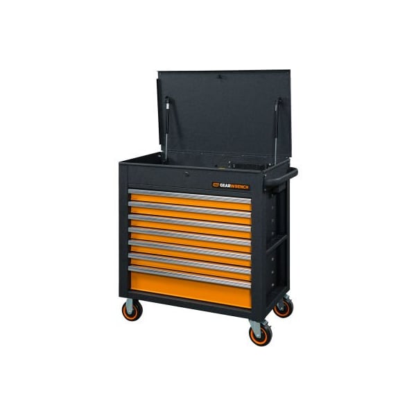 Apex Tool Group Gearwrench GSX Series 7 Drawer Rolling Tool Cart with Tilt Top, 35"W x 20"D x 39"H - 83246