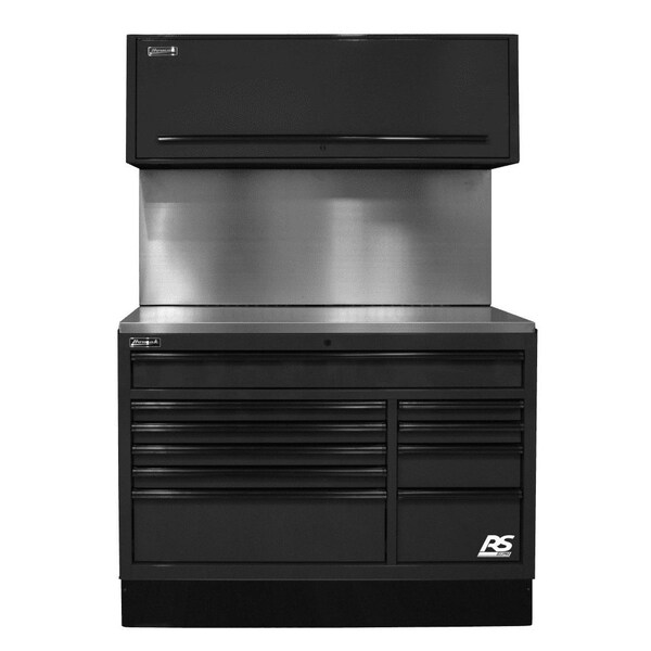 Homak 54in CTS Set with Solid Back Splash - Black - BKCTS54001