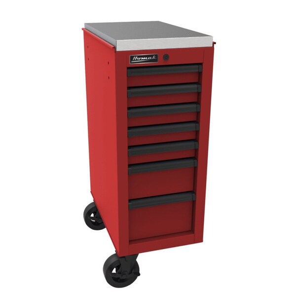 Homak 14 1/2in RS Pro 7-Drawer Side Cabinet - Red - RD08014070