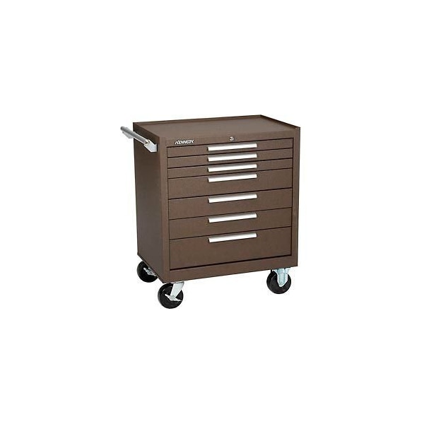 Kennedy K2000 Series Roller Cabinet, 7 Drawer, Brown, 29 in W x 20 in D x 35 in H - 297XB