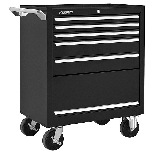 Kennedy Rolling Tool Cabinet, 5 Drawer, Black, 29 in W - 295XBK