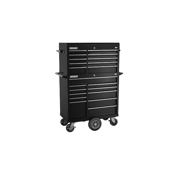 Champion Tool Storage FMPro Top Chest/Cabinet and Cart, 21 Drawer, Black, Steel, 41 in W x 20 in D - FMP4121MC-BK