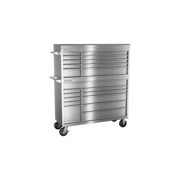 Champion Tool Storage FMPro Plus SST Top Chest/Cabinet, 21 Drawer, Silver, Stainless Steel, 54 in W x 20 in D - FMPSA5421RC