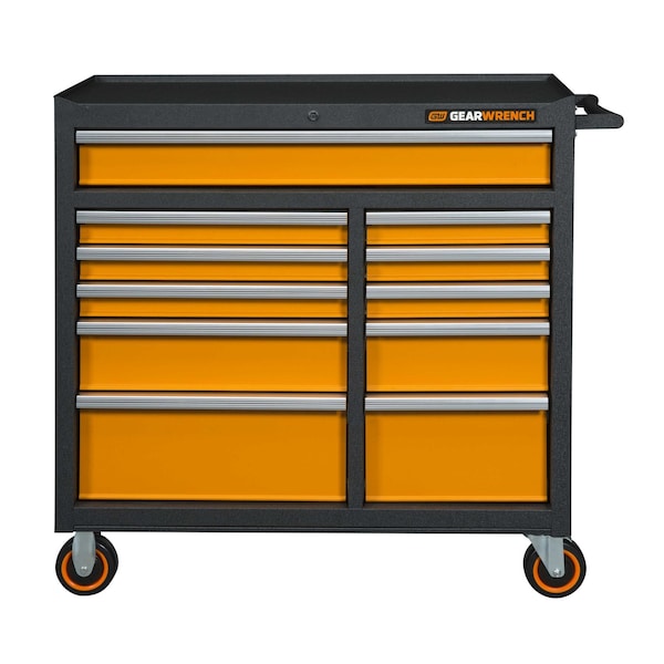 Gearwrench Tool Cabinet, 11 Drawer, Black/Orange, 41 in W - 83245