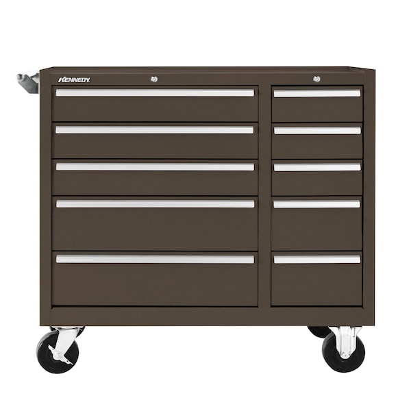 Kennedy K1800 Series Rolling Tool Cabinet, 10 Drawer, Brown, Steel, 39-1/2 in W x 18 in D x 35 in H - 310XB