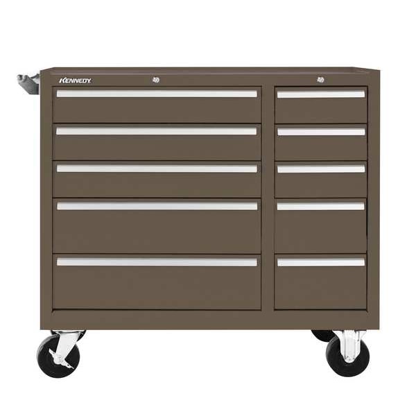 Kennedy K1800 Series Rolling Tool Cabinet, 10 Drawer, Brown, Steel, 39-1/2 in W x 18 in D x 35 in H - 310XB