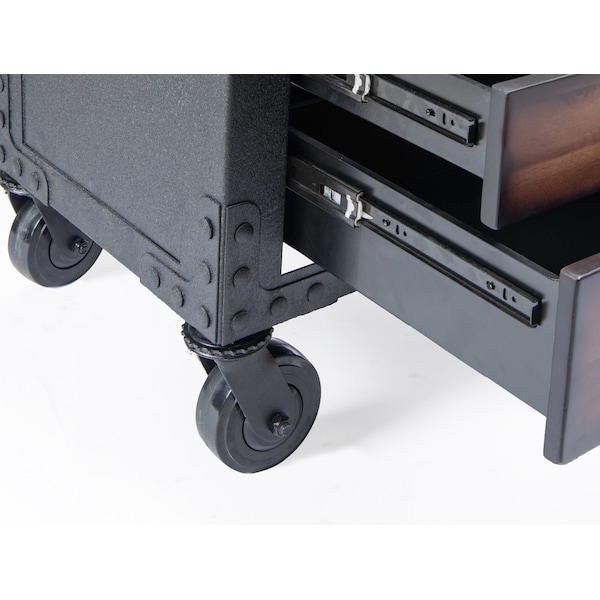 Duramax Rolling Tool Chest, Wood Top, 5 Drawer, Brown/Gray, Steel, Wood, 48 in W x 20 in D x 37 in H - 68005-N