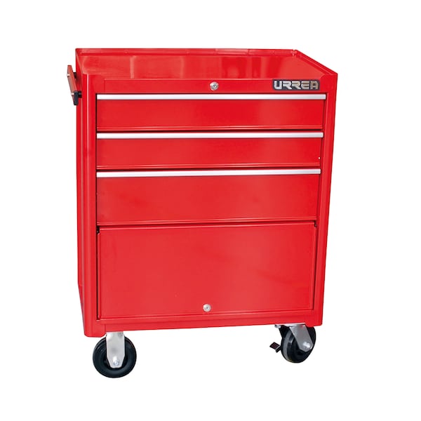 Urrea I-Series Roller Cabinet, 3 Drawer, Red, Steel, 38 in W x 33-1/2 in D x 18 in H - I27M3
