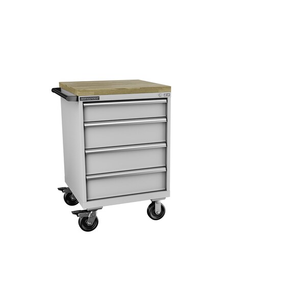 Champion Tool Storage Tool Cabinet, 4 Drawer, Light Gray, 28-1/4 in W x 28-1/2 in D x 43-1/4 in H, S15000401ILMB8BBT-LG - S15000401ILMB8BBT-LG
