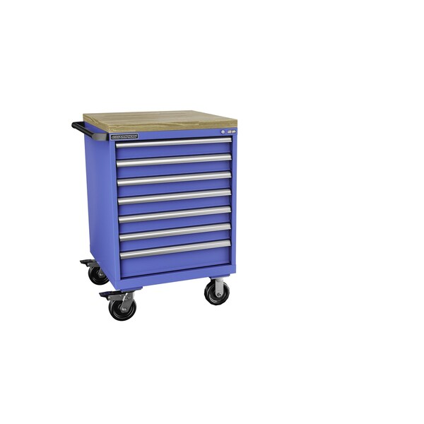 Champion Tool Storage Tool Cabinet, 7 Drawer, Blue, Steel, 28-1/4 in W x 28-1/2 in D x 43-1/4 in H, S15000701ILCMB8BBT-BB - S15000701ILCMB8BBT-BB