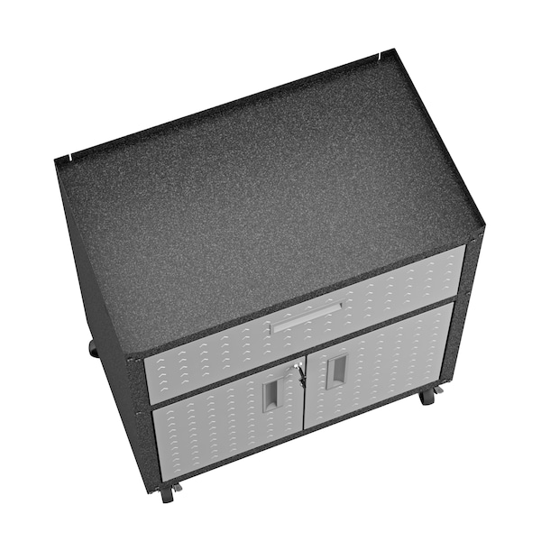 Manhattan Comfort Fortress 2.0 Mobile Garage Cabinet, Gray, Steel - 15GMC