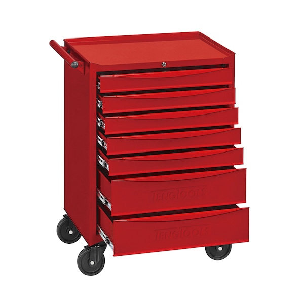 Teng Tools 7 Series Roller Tool Cabinet, 7 Drawer, Red, Steel, 26 in W x 18 in D x 37 in H - TCW707EVU
