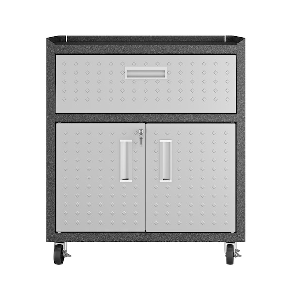 Manhattan Comfort Fortress 4.0 Mobile Garage Cabinet, Gray, Steel - 17GMC