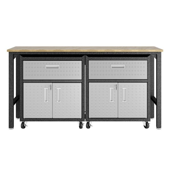Manhattan Comfort Fortress 4.0 Mobile Garage Cabinet, Gray, Steel - 17GMC