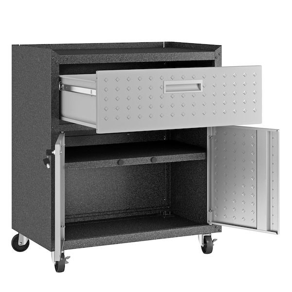 Manhattan Comfort Fortress 4.0 Mobile Garage Cabinet, Gray, Steel - 17GMC