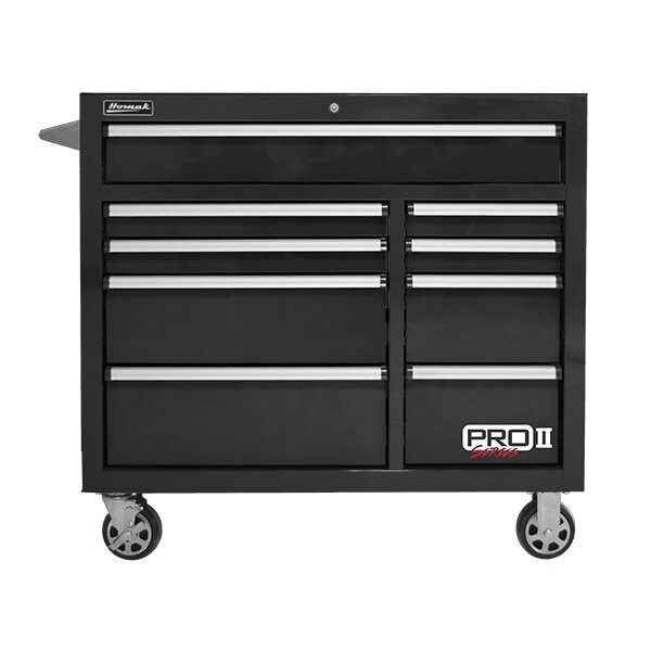 Homak 41in Pro 2  9-Drawer Roller Cabinet - Black - BK04041092