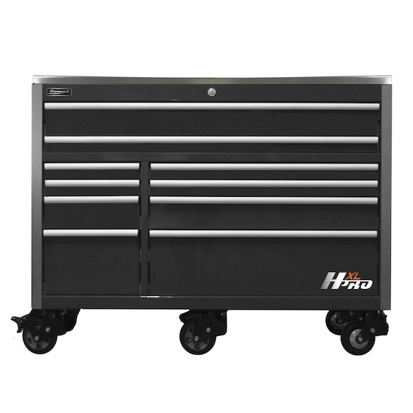 Homak HXL 60in Roller Cabinet  w/SS Top- Black - HX04060111