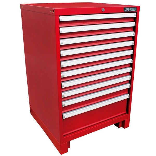 Urrea X-Series Tool Cabinet, 10 Drawer, Red, Steel, 28 in W x 39 in D x 28 in H - X28F10
