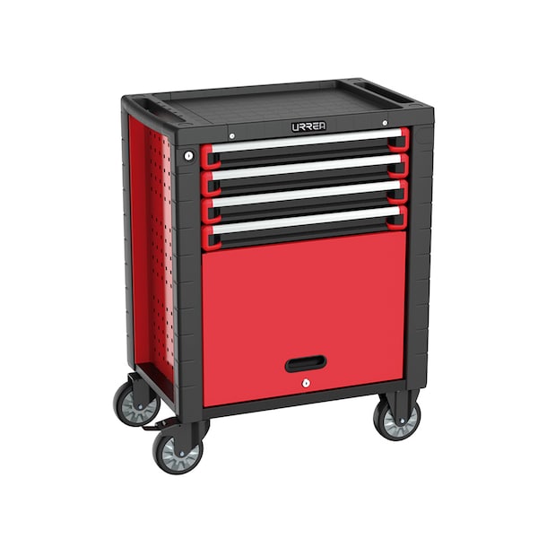 Urrea HD-Series Roller Cabinet, 4 Drawer, Red, Steel, 40 in W x 36 in D x 18 in H - HD28M4