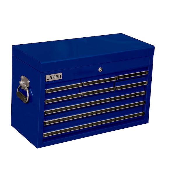 Urrea Top Chest/Cabinet, 9 Drawer, Blue, Steel, 27 in W x 17 in D x 12 in H - X27S9A