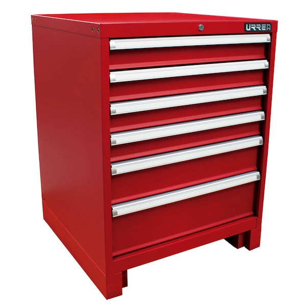 Urrea X-Series Tool Cabinet, 6 Drawer, Red, Steel, 28 in W x 33 in D x 28 in H - X28F6