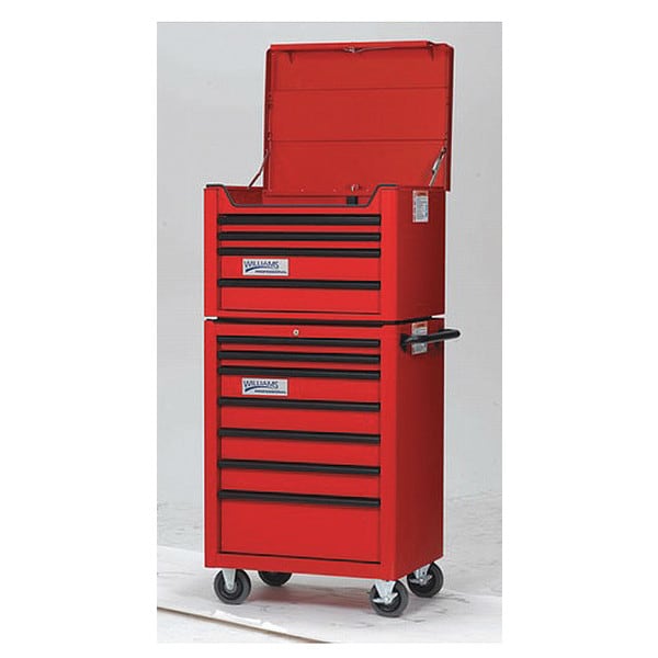 Williams Professional Top Chest, 4 Drawer, Blue, Steel, 26-1/2 in W x 20 in D x 19-1/2 in H - W26TC4BL