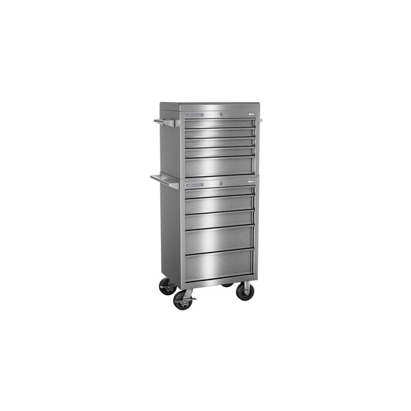 Champion Tool Storage FMPro Plus SST Top Chest/Cabinet With Casters, 10 Drawer, Silver, Stainless Steel, 27 in W - FMPSA2710RC