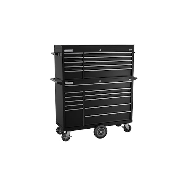 Champion Tool Storage FMPro Top Chest/Cabinet and Cart, 21 Drawer, Black, Steel, 54 in W x 20 in D - FMP5421MC-BK