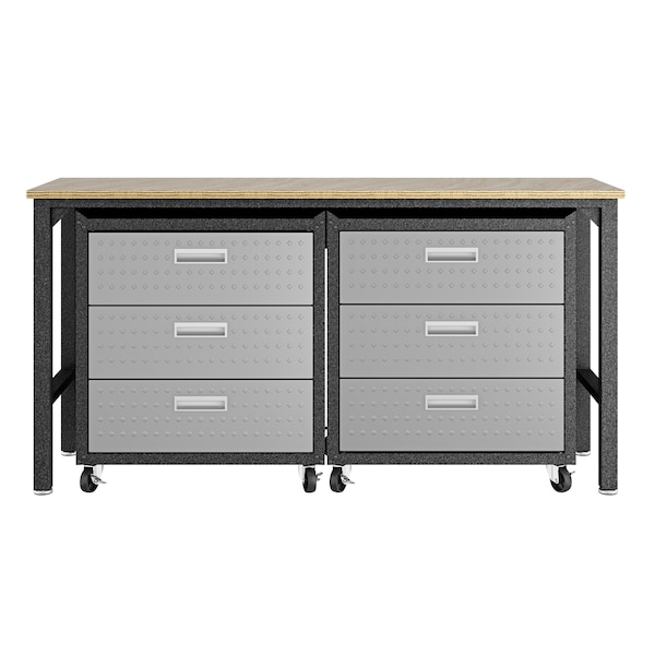 Manhattan Comfort Fortress 6.0 Mobile Garage Cabinet, Gray, Steel - 19GMC