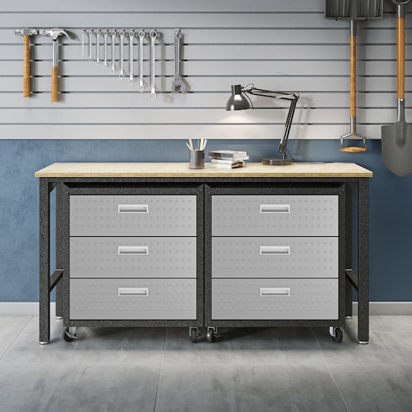 Manhattan Comfort Fortress 6.0 Mobile Garage Cabinet, Gray, Steel - 19GMC