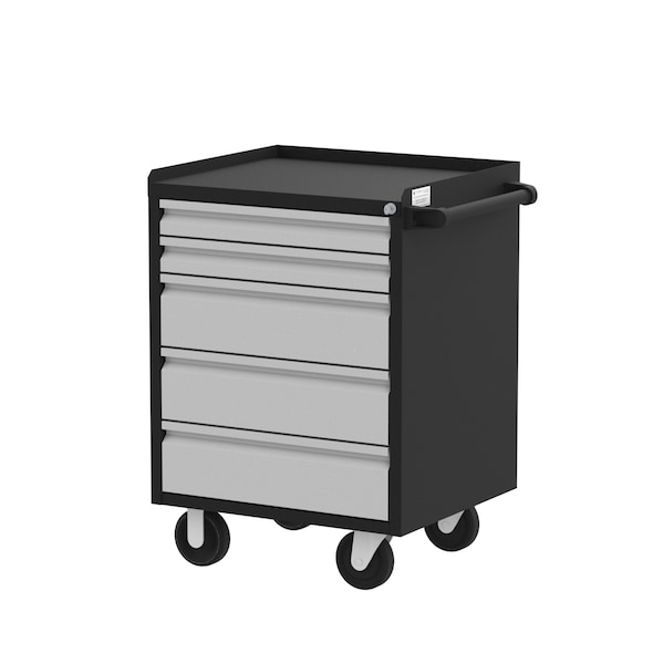 Valley Craft Garage Mobile Cabinet, 5 Drawer, Black, 24 in W - F89609BS