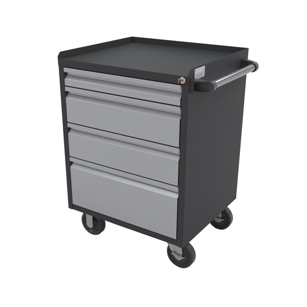 Valley Craft Garage Mobile Cabinet, Black/Red, 24 in W - F89611RB